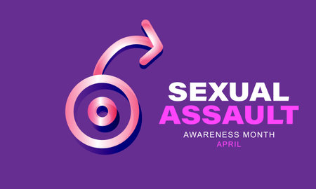 April is Sexual Assault Awareness Month. Template for background, banner, card, posterのイラスト素材