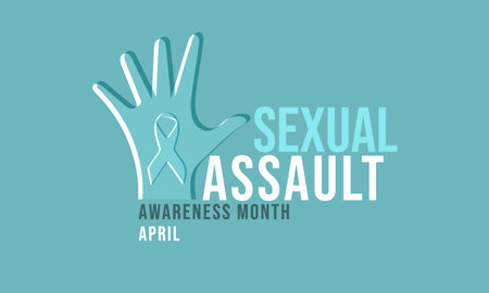 April is Sexual Assault Awareness Month. Template for background, banner, card, posterのイラスト素材