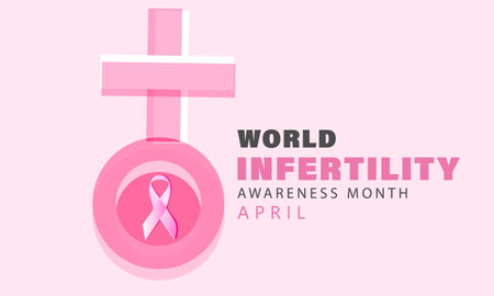 April is world infertility awareness month. Template for background, banner, card, posterのイラスト素材