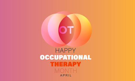 April is National Occupational Therapy Month.  Template for background, banner, card, posterのイラスト素材
