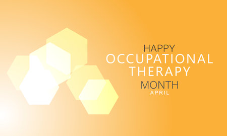 April is National Occupational Therapy Month.  Template for background, banner, card, posterのイラスト素材