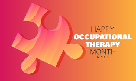 April is National Occupational Therapy Month.  Template for background, banner, card, posterのイラスト素材
