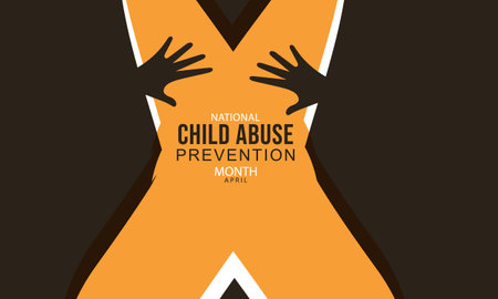 April is  National Child abuse prevention and awareness month. Template for background, banner, card, posterのイラスト素材