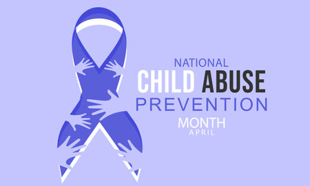 April is  National Child abuse prevention and awareness month. Template for background, banner, card, posterのイラスト素材