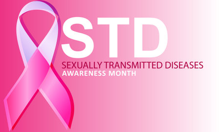 April is Sexually Transmitted diseases  Awareness Month. Template for background, banner, card,...