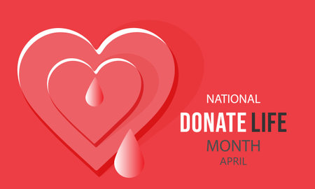 April is National Donate Life Month. Template for background, banner, card, posterのイラスト素材