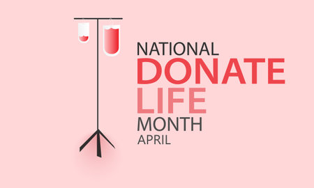 April is National Donate Life Month. Template for background, banner, card, posterのイラスト素材