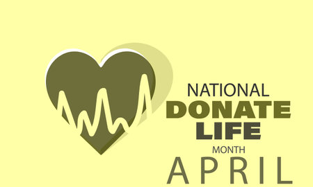 April is National Donate Life Month. Template for background, banner, card, posterのイラスト素材