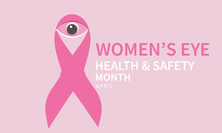 April is Women's eye health and safety month. Template for background, banner, card, posterのイラスト素材