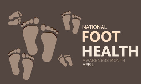 Foot health awareness month. Template for background, banner, card, posterのイラスト素材