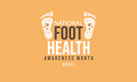 Foot health awareness month. Template for background, banner, card, posterのイラスト素材