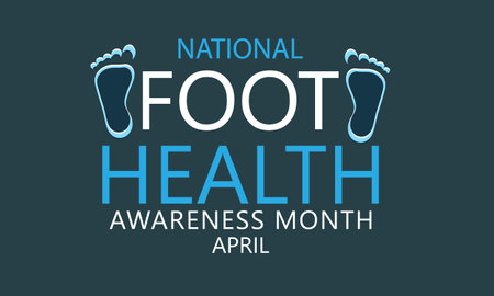 Foot health awareness month. Template for background, banner, card, posterのイラスト素材