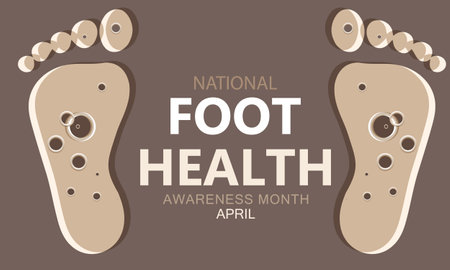 Foot health awareness month. Template for background, banner, card, posterのイラスト素材