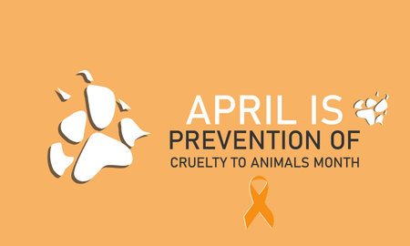 April is Prevention of Cruelty to Animals Month. Template for background, banner, card, posterのイラスト素材