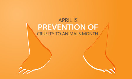 April is Prevention of Cruelty to Animals Month. Template for background, banner, card, posterのイラスト素材