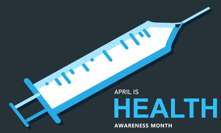 April is Health awareness month. Template for background, banner, card, posterのイラスト素材
