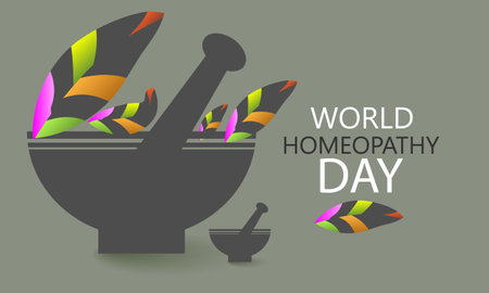 World Homeopathy day. Template for background, banner, card, posterのイラスト素材