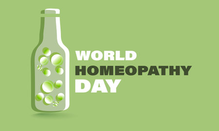 World Homeopathy day. Template for background, banner, card, posterのイラスト素材