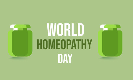 World Homeopathy day. Template for background, banner, card, posterのイラスト素材