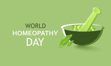 World Homeopathy day. Template for background, banner, card, posterのイラスト素材