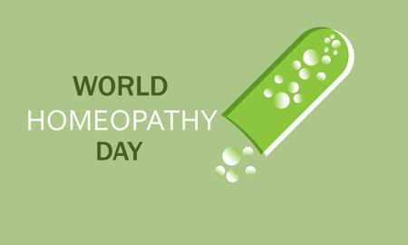 World Homeopathy day. Template for background, banner, card, posterのイラスト素材