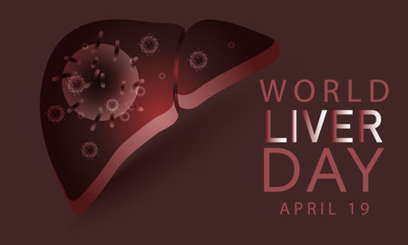 World Liver day. Template for background, banner, card, posterのイラスト素材
