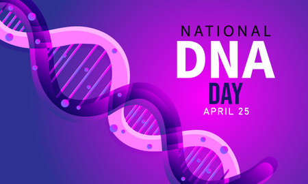 National DNA Day. Template for background, banner, card, posterのイラスト素材