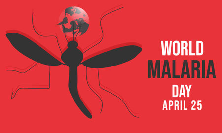 World Malaria Day. Template for background, banner, card, posterのイラスト素材