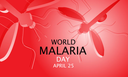 World Malaria Day. Template for background, banner, card, posterのイラスト素材