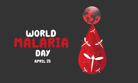 World Malaria Day. Template for background, banner, card, posterのイラスト素材