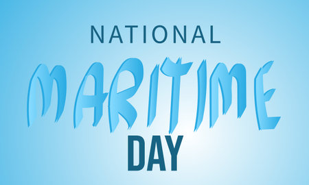 National Maritime Day. Template for background, banner, card, posterのイラスト素材