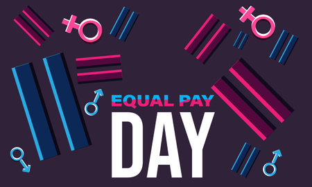 Equal Pay Day. Template for background, banner, card, posterのイラスト素材