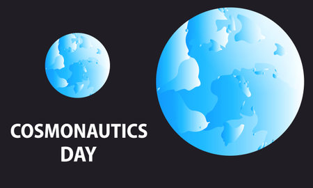 cosmonautics day. Template for background, banner, card, posterのイラスト素材