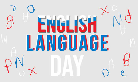 English Language Day. Template for background, banner, card, posterのイラスト素材
