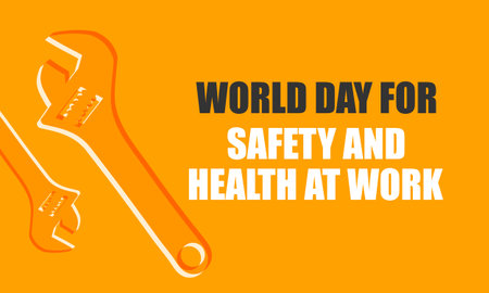 world day for safety and health at work. Template for background, banner, card, posterのイラスト素材