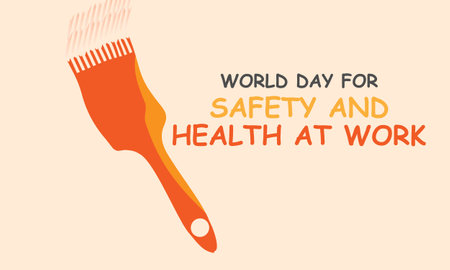 world day for safety and health at work. Template for background, banner, card, posterのイラスト素材