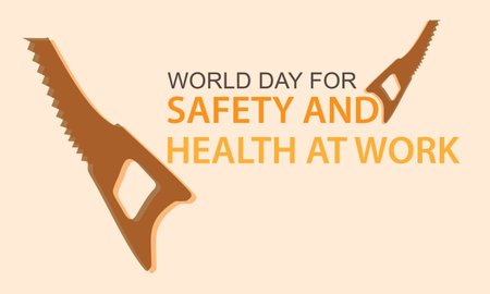 world day for safety and health at work. Template for background, banner, card, posterのイラスト素材