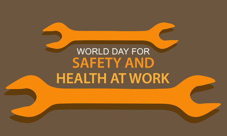 world day for safety and health at work. Template for background, banner, card, posterのイラスト素材