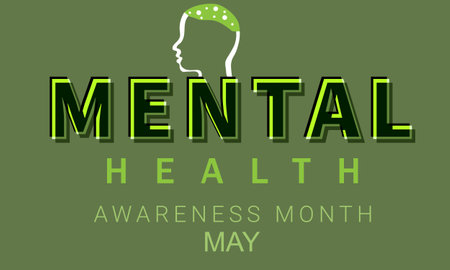 Mental Health Awareness Month May. Template for background, banner, card, posterのイラスト素材