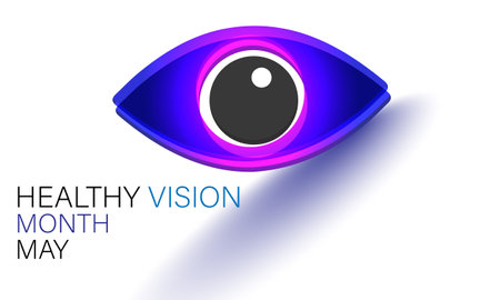 Healthy Vision month is observed each year in May. Template for background, banner, card, poster. Vector illustration.のイラスト素材