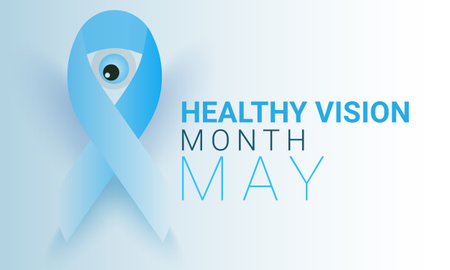 Healthy Vision month is observed each year in May. Template for background, banner, card, poster. Vector illustration.のイラスト素材