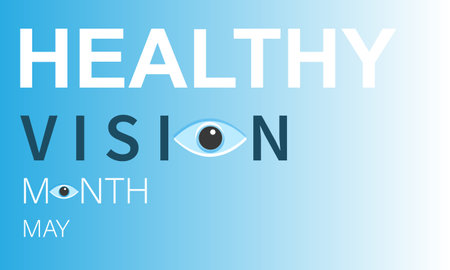 Healthy Vision month is observed each year in May. Template for background, banner, card, poster. Vector illustration.のイラスト素材