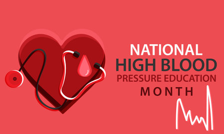 National High Blood Pressure Education Month May. vector Template  background, banner, card, posterのイラスト素材