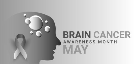 Brain Cancer Awareness month may. template  background, banner, card, poster. vector illustration.のイラスト素材