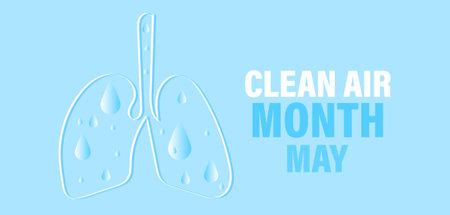 May is Clean Air month. template  background, banner, card, poster. vector illustration.のイラスト素材