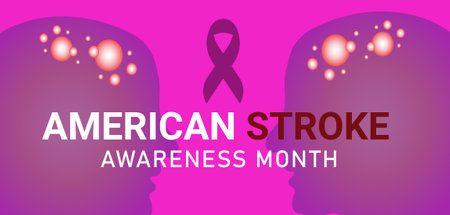 American stroke awareness month. Template for background, banner, card, poster. Vector illustration.のイラスト素材