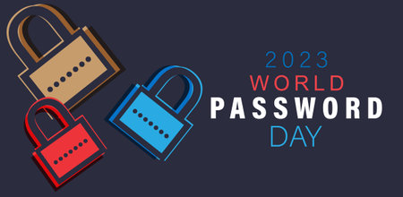 World password Day. Template for background, banner, card, poster.のイラスト素材