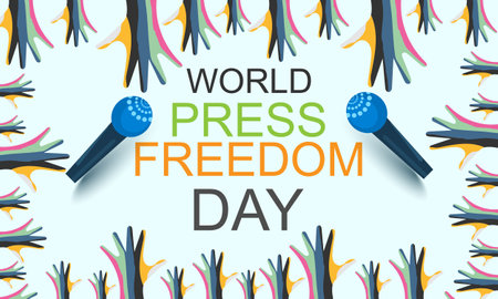 world press freedom day. Template for background, banner, card, posterのイラスト素材