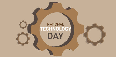 National Technology Day Vector Illustration. Template for background, banner, card, poster with text inscription.のイラスト素材