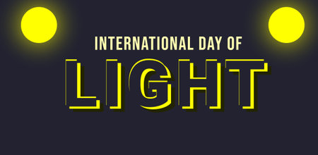 international day of light. Template for background, banner, card, poster. vector illustrationのイラスト素材